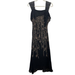 MAX Studio Size‎ M - 1X (Runs Small) Fairy Goth SILK Sheer Maxi Dress Formal
